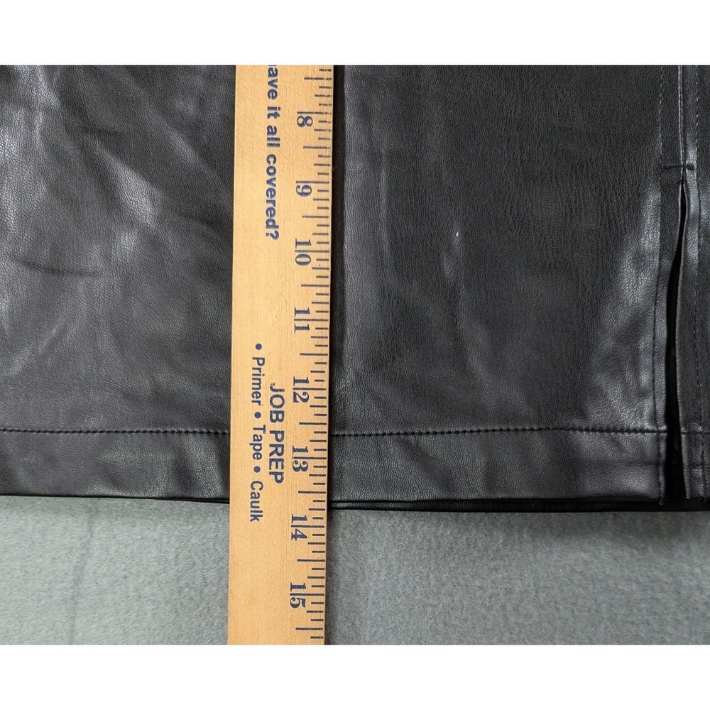 Juicy by Juicy Couture Womens Faux Leather Mini Skirt XS Black‎ Slit - Picture 8 of 10